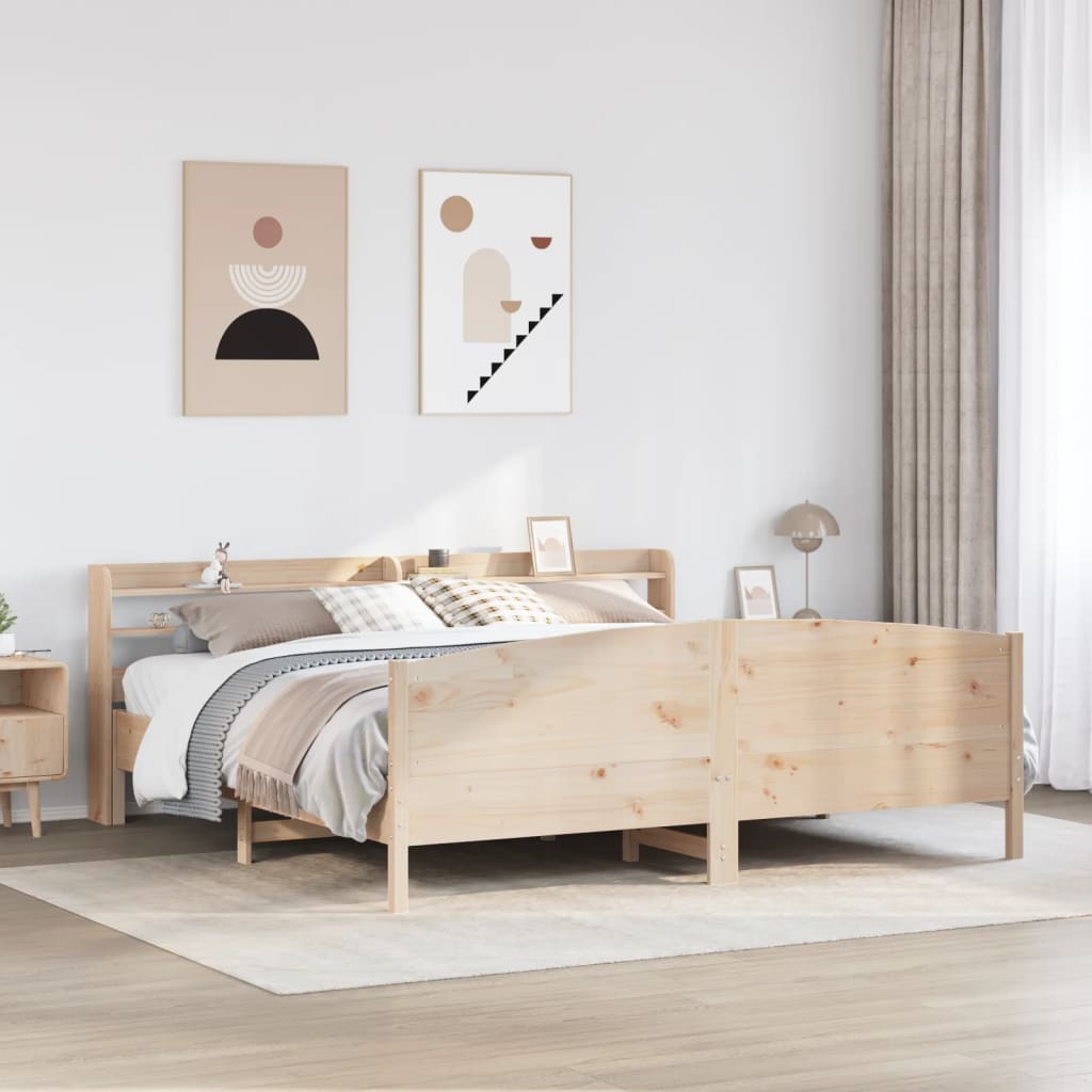 vidaXL Rama łóżka bez materaca, 200x200 cm, lite drewno sosnowe