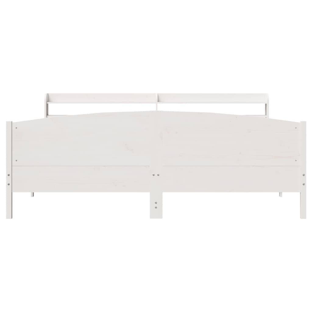 vidaXL Łóżko bez materaca, białe, 200x200 cm, lite drewno sosnowe