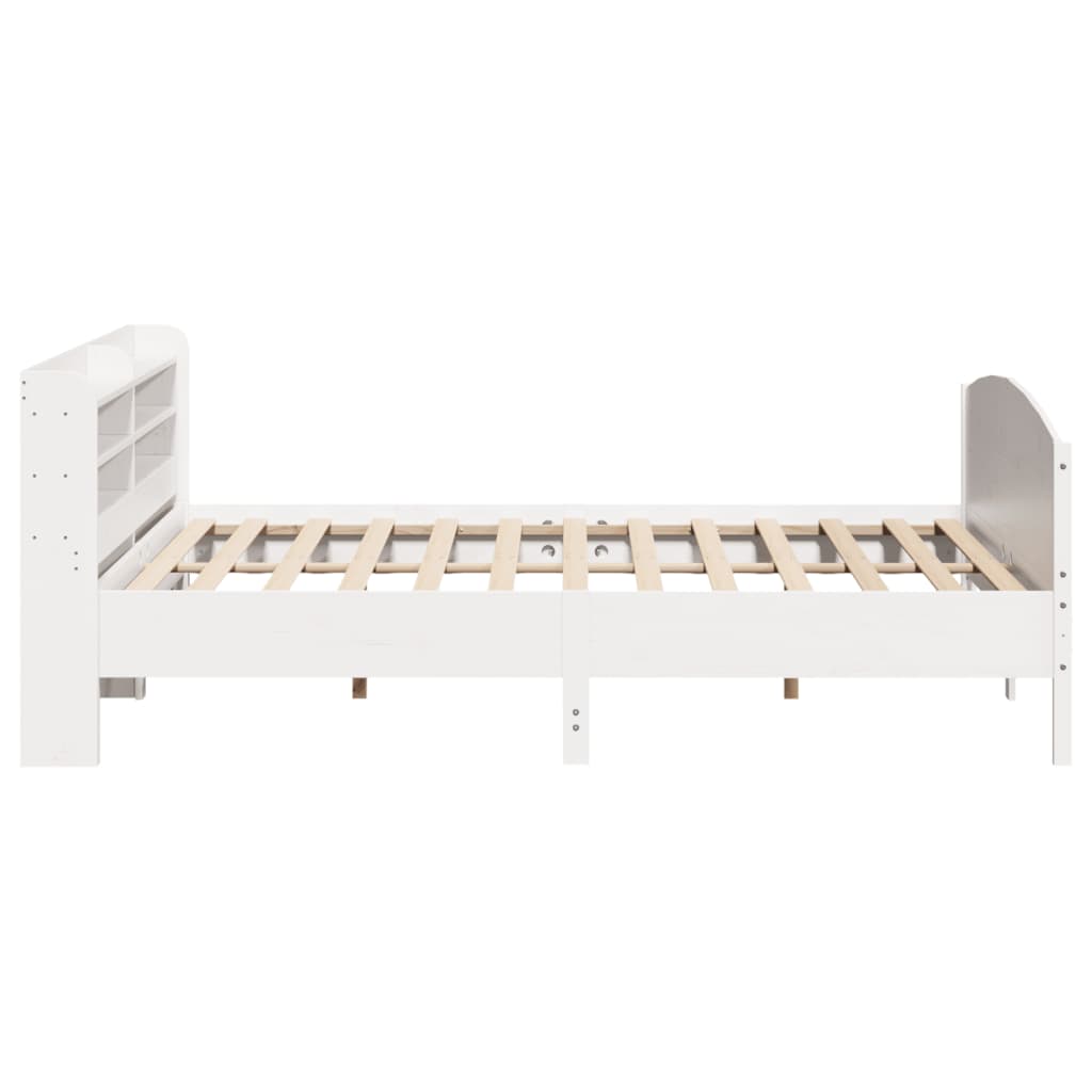 vidaXL Łóżko bez materaca, białe, 200x200 cm, lite drewno sosnowe