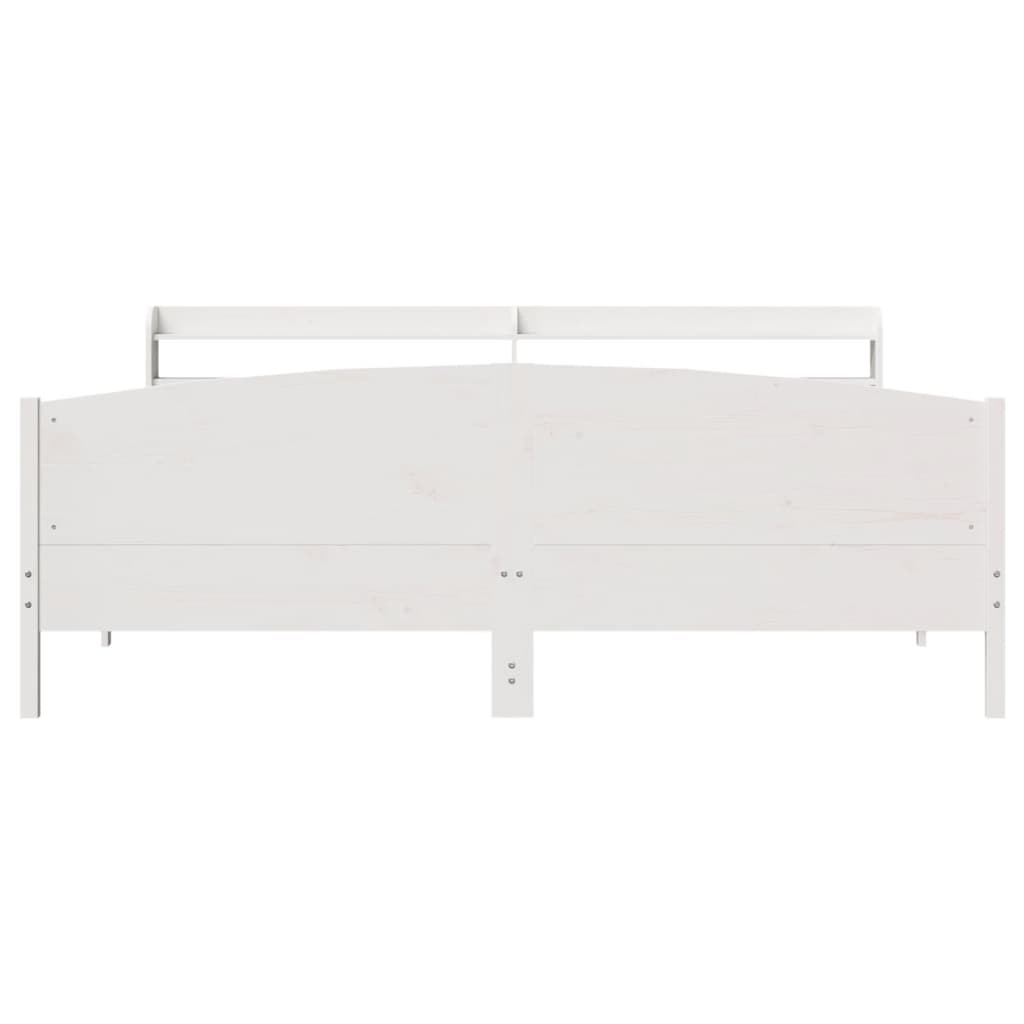 vidaXL Rama łóżka bez materaca, biała, 180x200 cm, lite drewno sosnowe