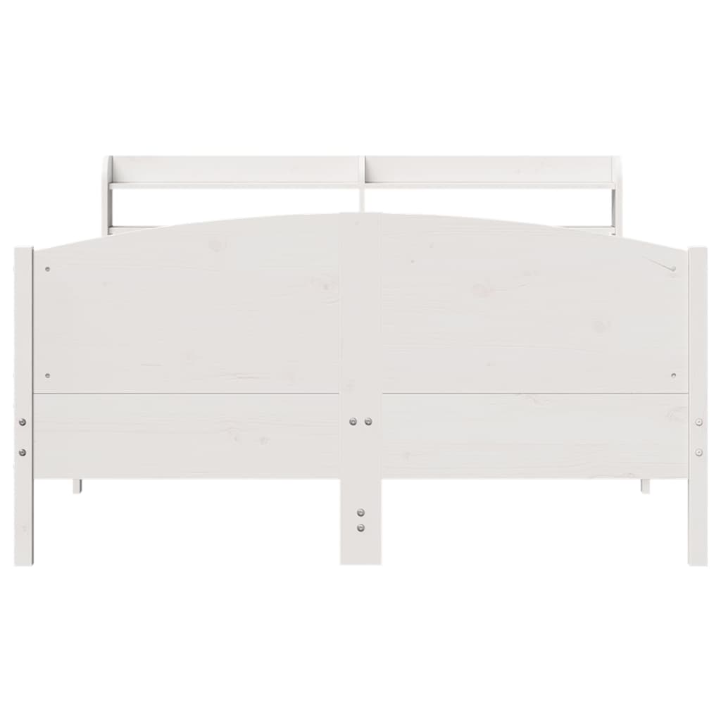 vidaXL Rama łóżka bez materaca, biała, 160x200 cm, lite drewno sosnowe