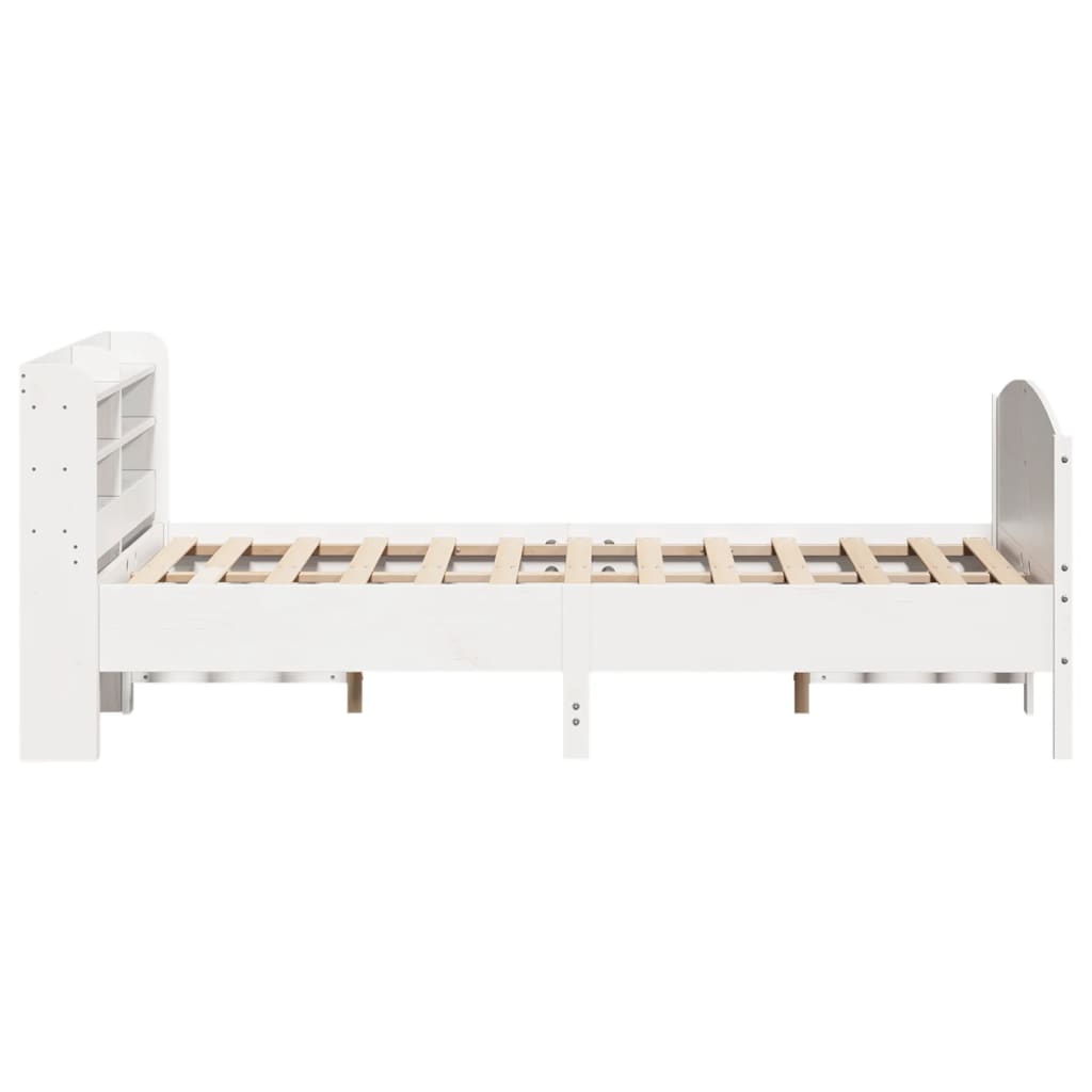 vidaXL Rama łóżka bez materaca, biała, 160x200 cm, lite drewno sosnowe