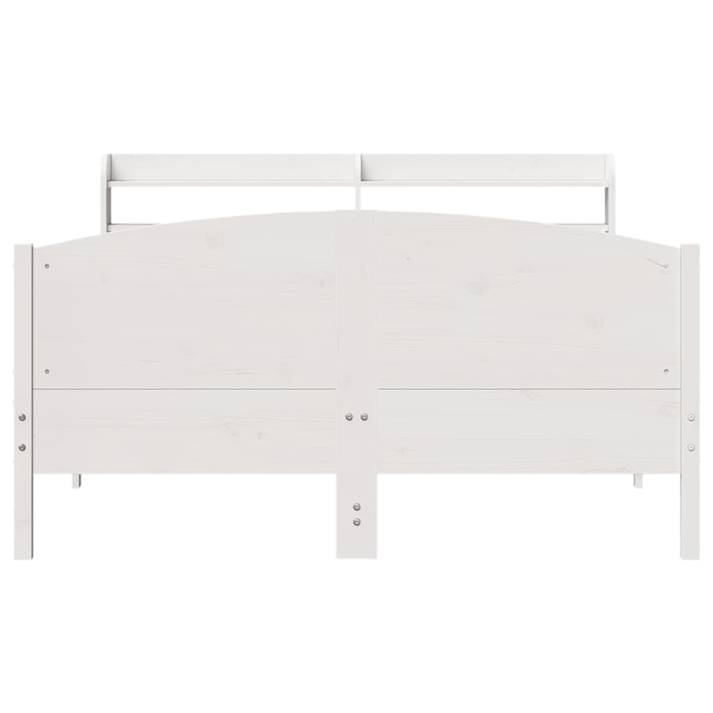 vidaXL Rama łóżka bez materaca, biała, 150x200 cm, lite drewno sosnowe