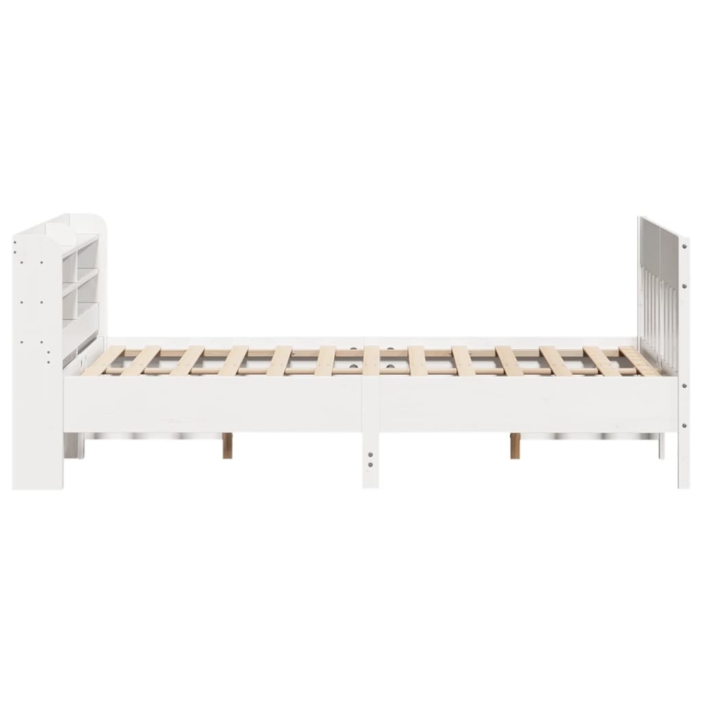 vidaXL Rama łóżka bez materaca, biała, 160x200 cm, lite drewno sosnowe