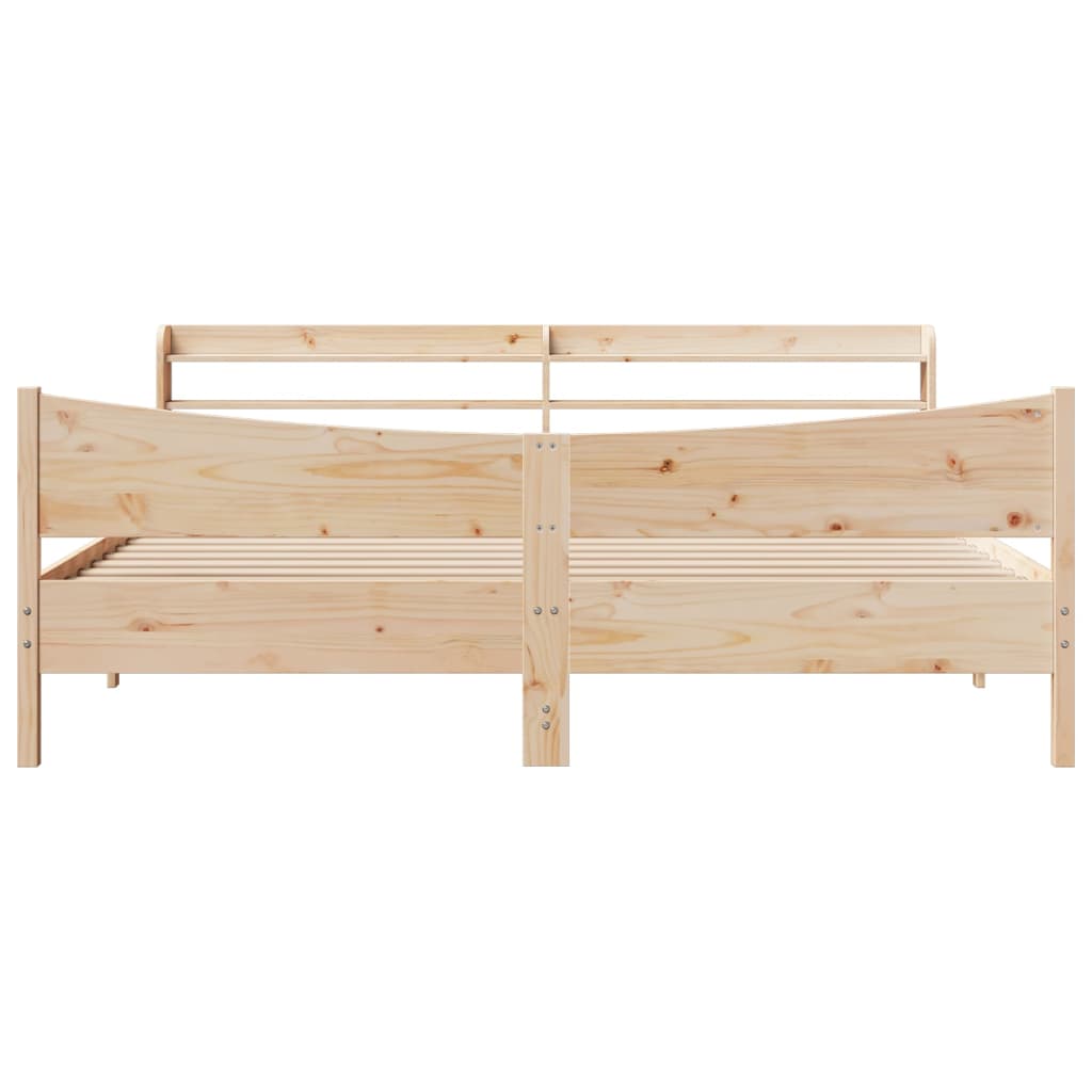 vidaXL Rama łóżka z wezgłowiem, 200x200 cm, lite drewno sosnowe