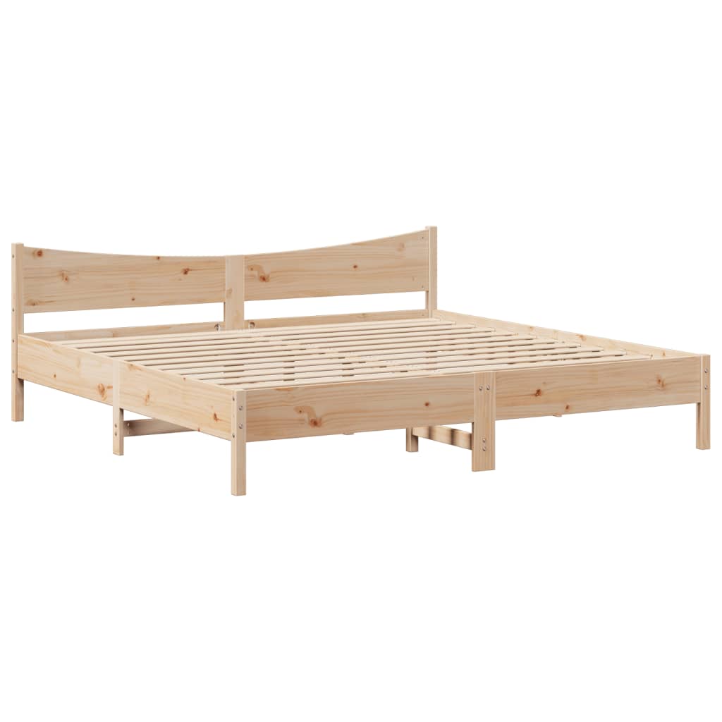 vidaXL Rama łóżka z wezgłowiem, 200x200 cm, lite drewno sosnowe