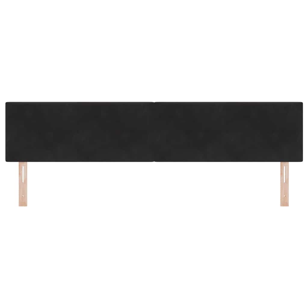 vidaXL Wezgłowie LED z paskami LED Czarny 200 cm Aksamit