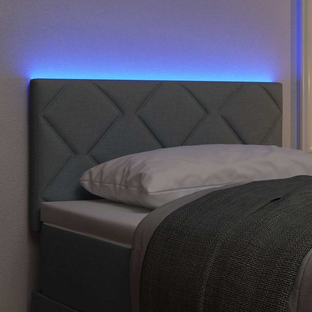 vidaXL Wezgłowie LED Jasnoszary 80 cm tkanina