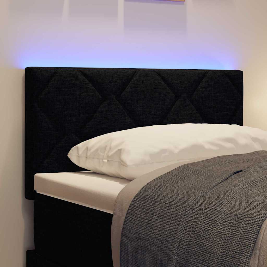 vidaXL Wezgłowie LED Czarny 80 cm tkanina