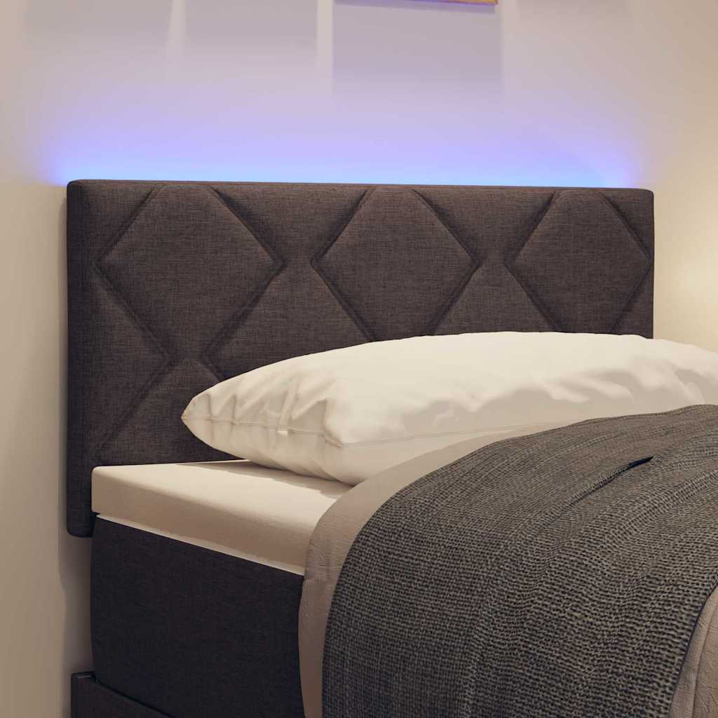 vidaXL Wezgłowie LED Brązowy 80 cm tkanina