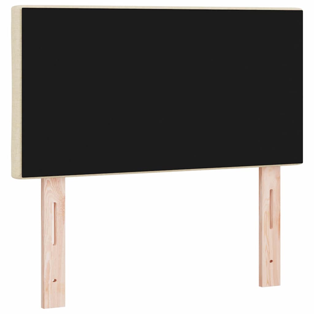 vidaXL Wezgłowie LED Kremowy 80 cm tkanina