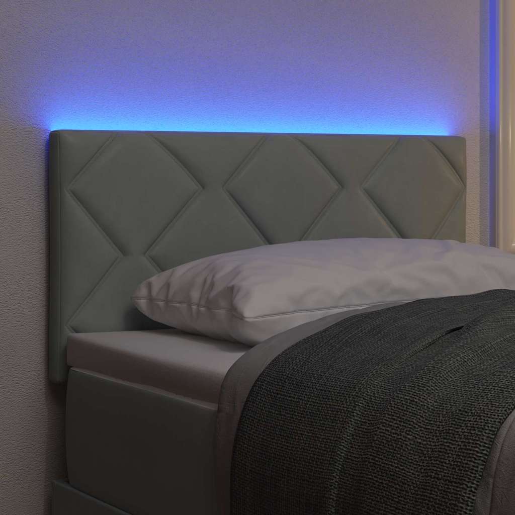 vidaXL Wezgłowie LED Jasnoszary 80 cm Aksamit
