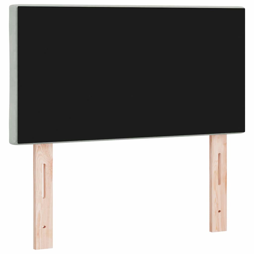 vidaXL Wezgłowie LED Jasnoszary 80 cm Aksamit