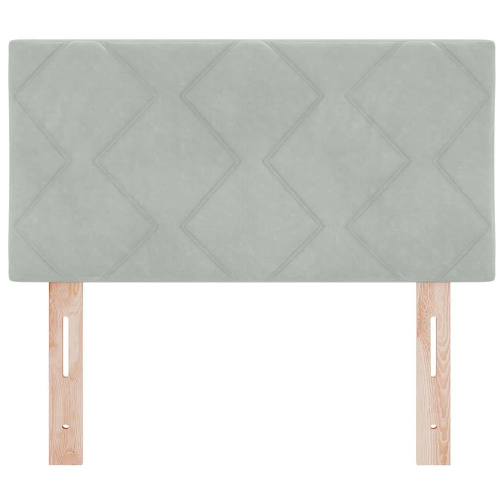 vidaXL Wezgłowie LED Jasnoszary 80 cm Aksamit