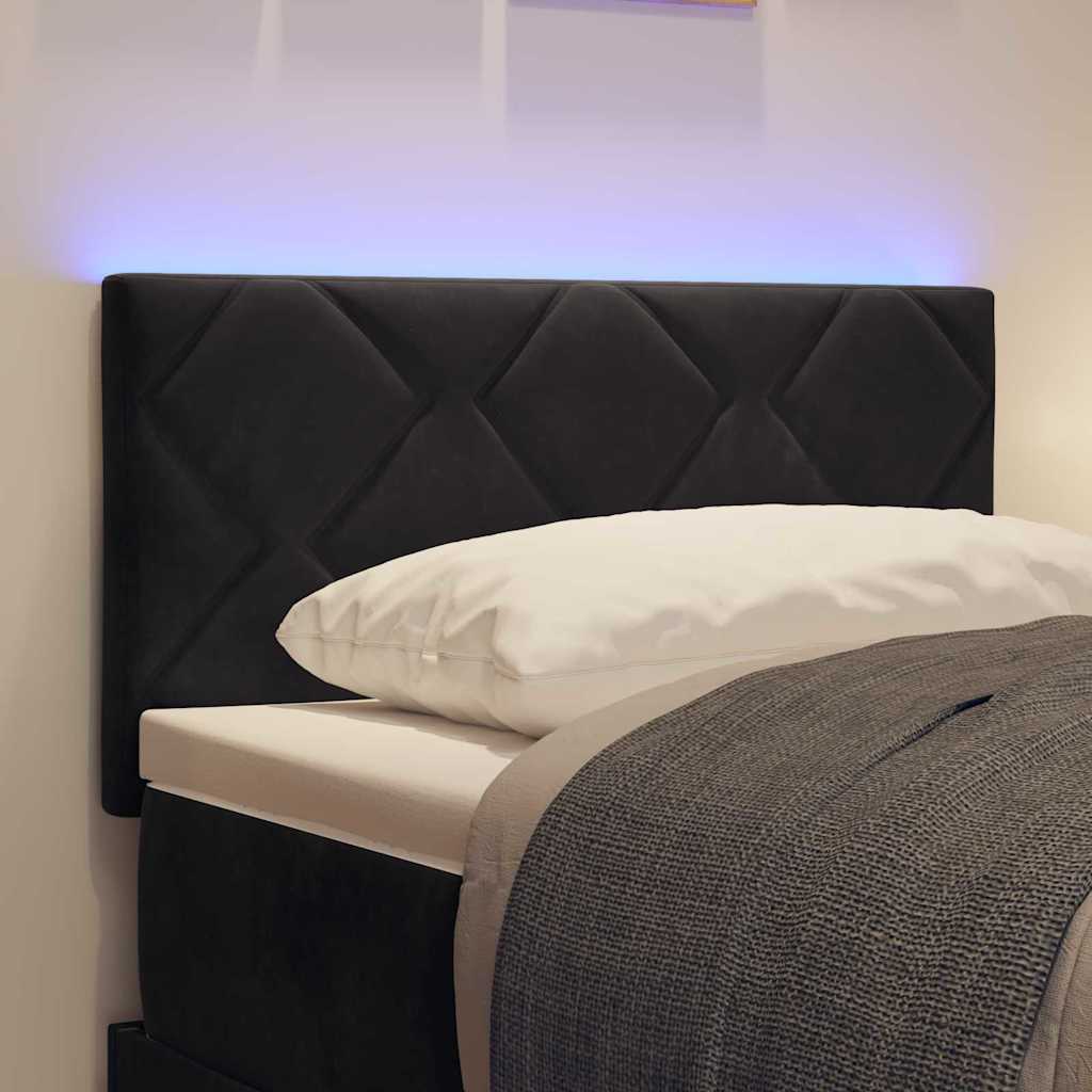vidaXL Wezgłowie LED Czarny 80 cm Aksamit