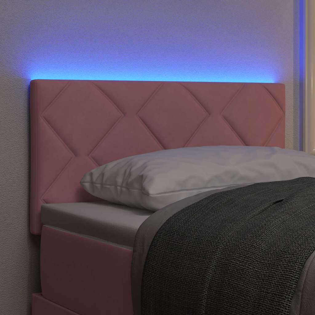 vidaXL Wezgłowie LED Różowy 80 cm Aksamit