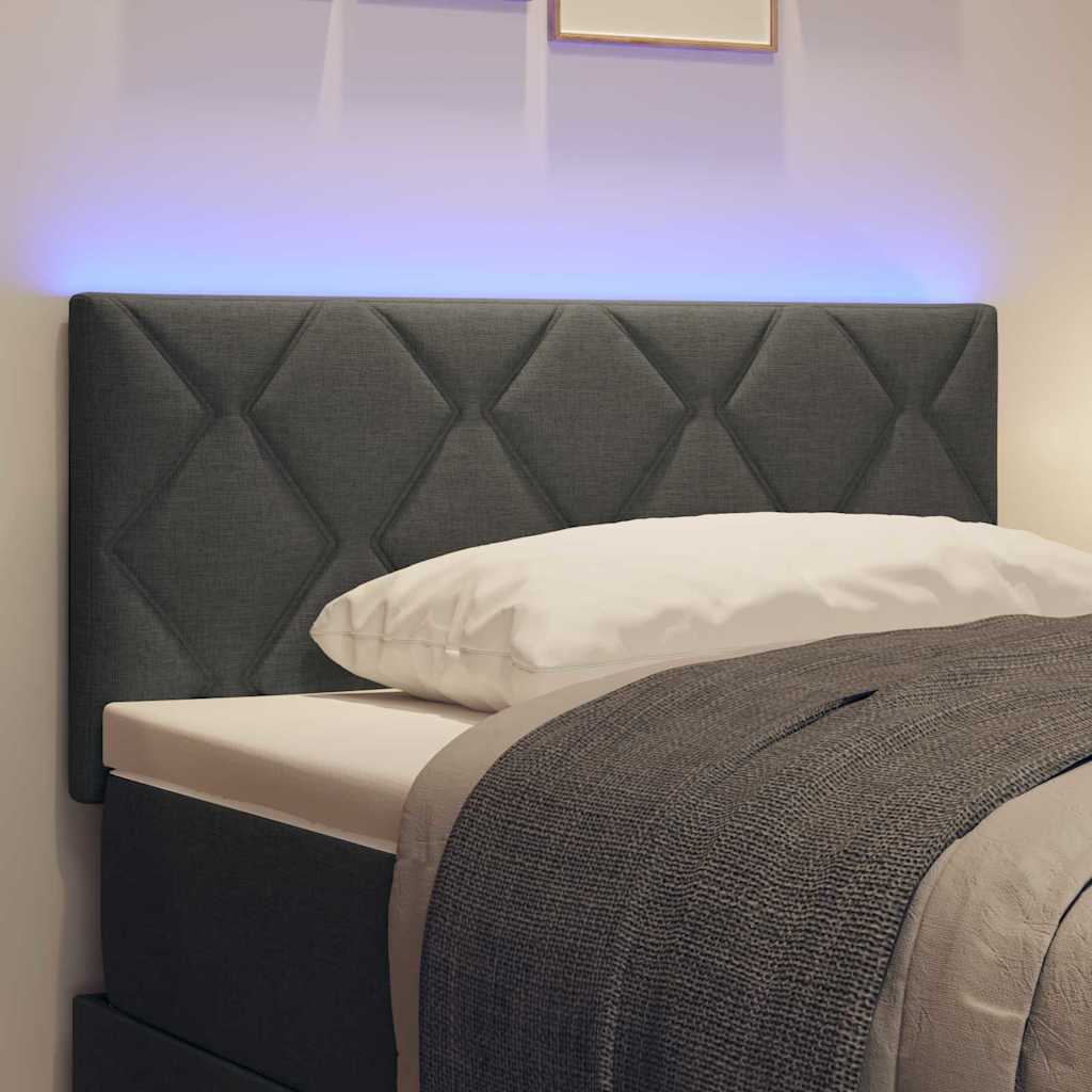 vidaXL Wezgłowie LED Szary 90 cm tkanina