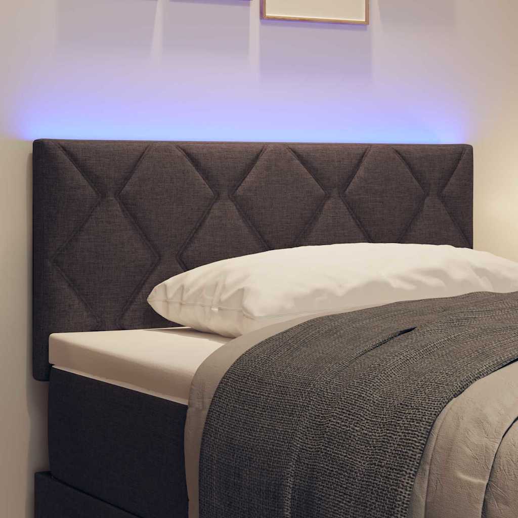 vidaXL Wezgłowie LED Brązowy 90 cm tkanina