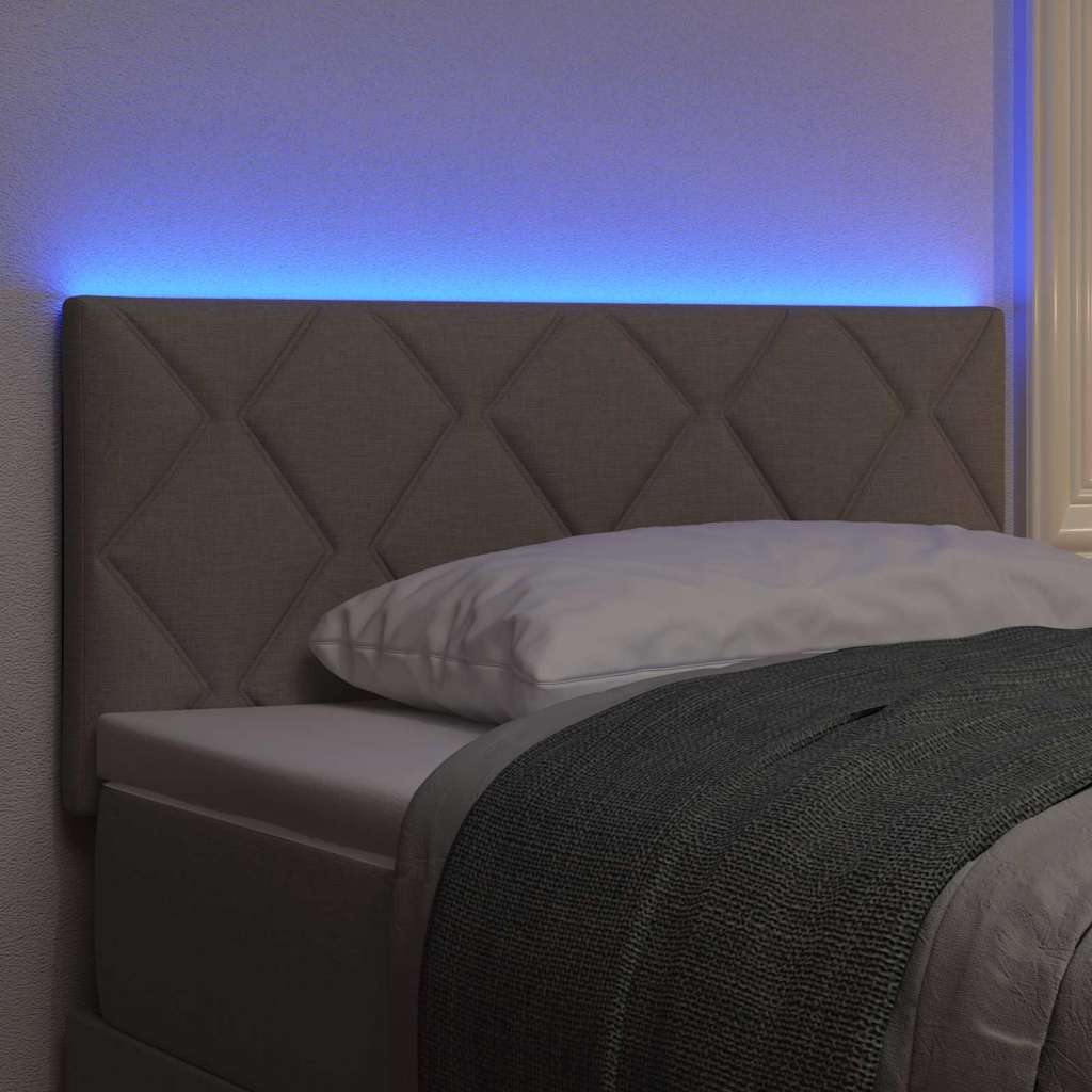 vidaXL Wezgłowie LED Jasnoszary 90 cm tkanina
