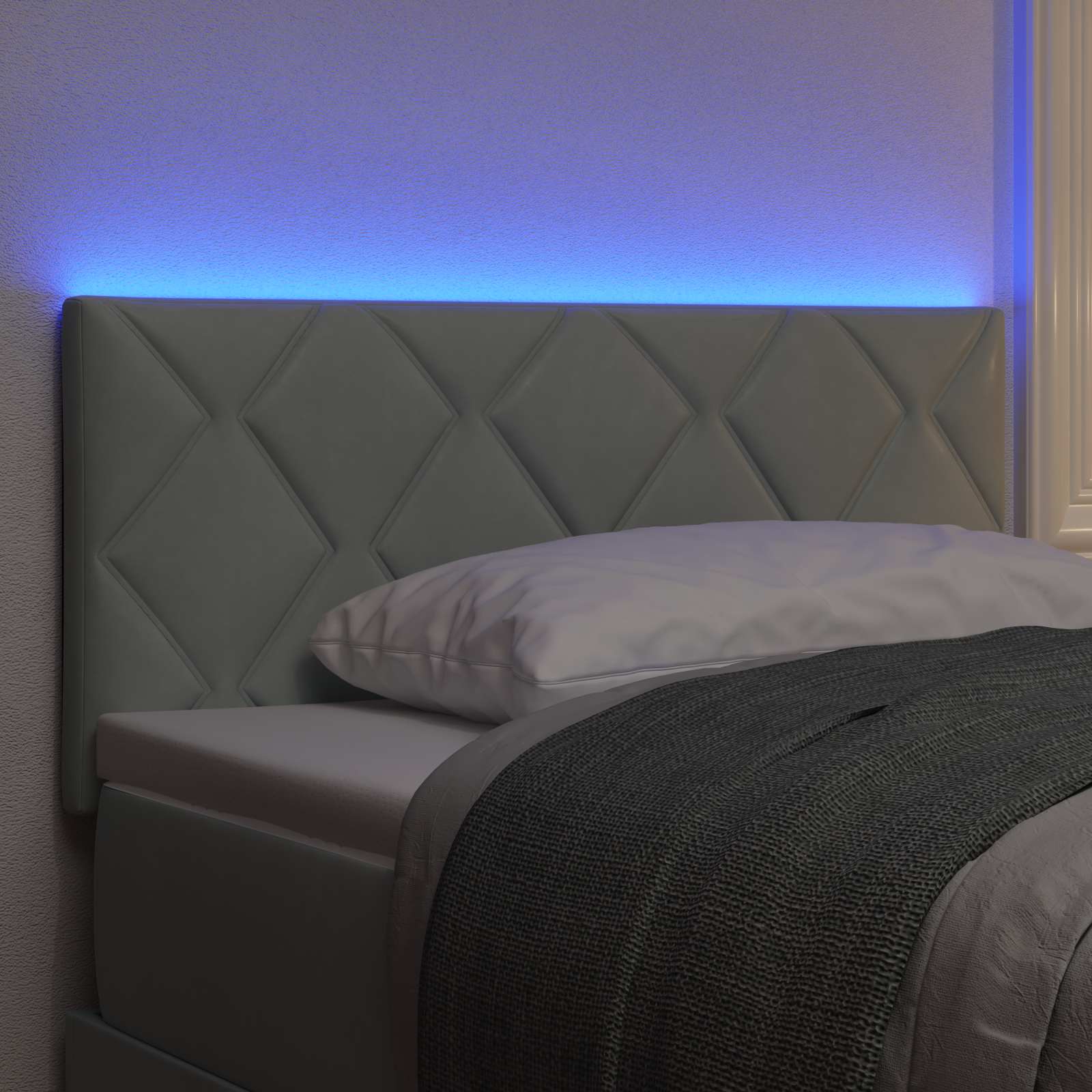 vidaXL Wezgłowie LED Jasnoszary 90 cm Aksamit