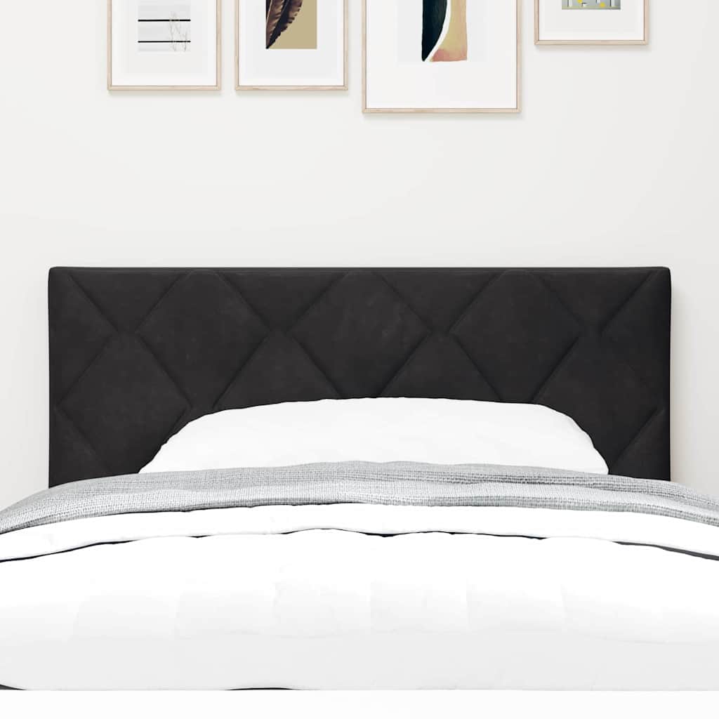 vidaXL Wezgłowie LED Czarny 90 cm Aksamit