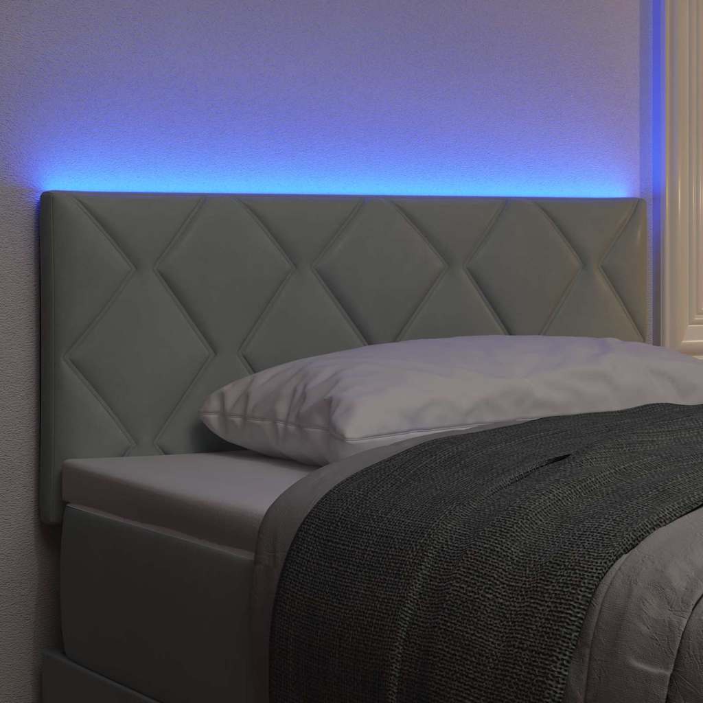 vidaXL Wezgłowie LED Jasnoszary 100 cm Aksamit