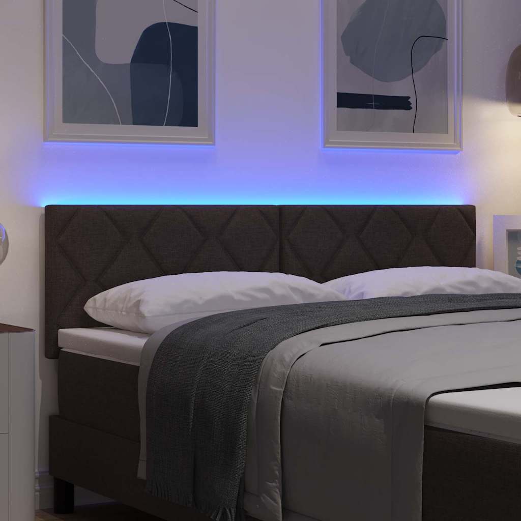 vidaXL Wezgłowie LED Brązowy 144 cm tkanina