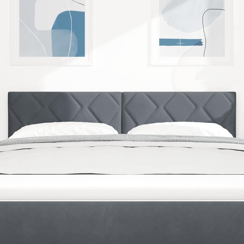 vidaXL Wezgłowie LED Ciemnoszary 144 cm Aksamit