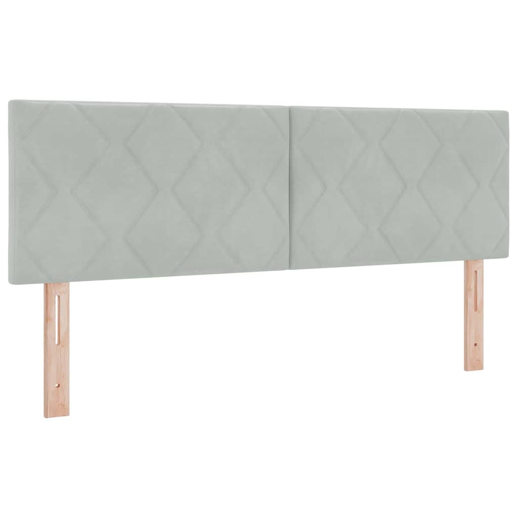 vidaXL Wezgłowie LED Jasnoszary 160 cm Aksamit