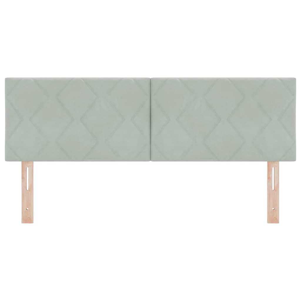 vidaXL Wezgłowie LED Jasnoszary 160 cm Aksamit