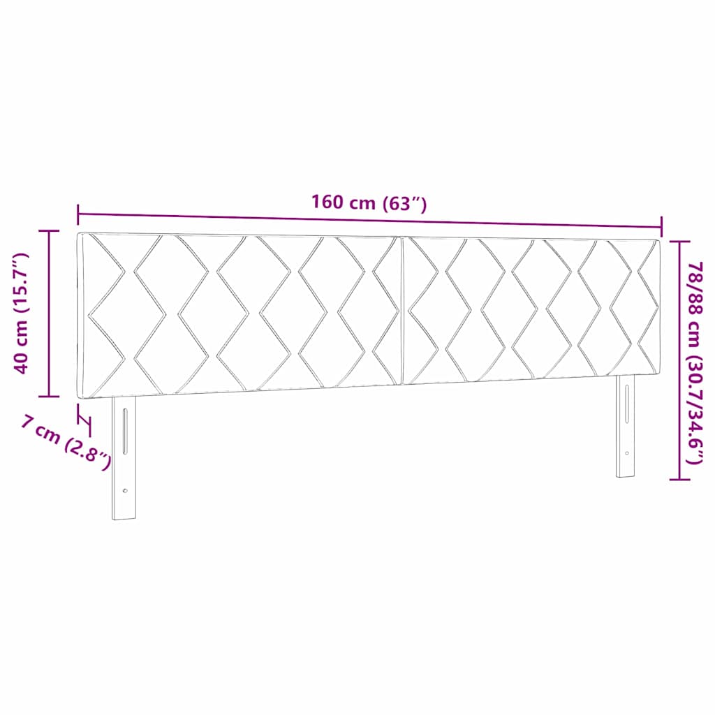 vidaXL Wezgłowie LED Jasnoszary 160 cm Aksamit