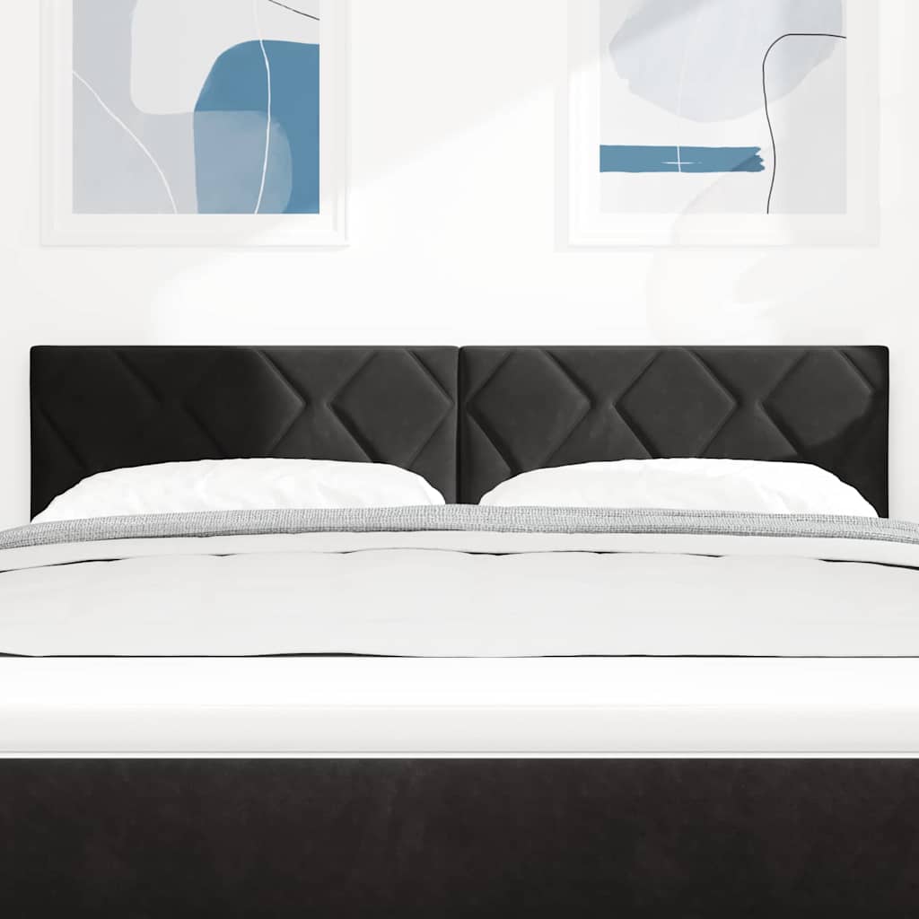 vidaXL Wezgłowie LED Czarny 160 cm Aksamit