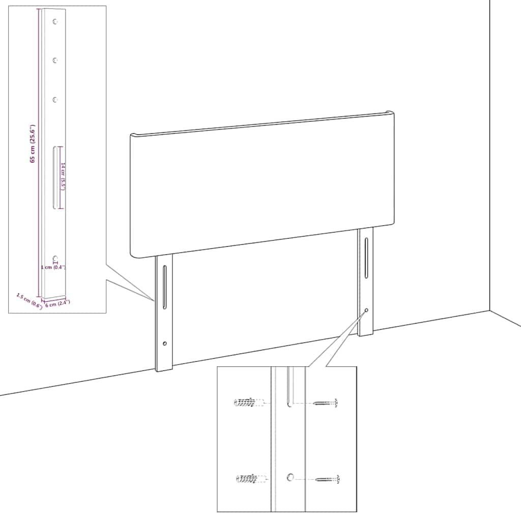 vidaXL Wezgłowie LED Ciemnoniebieski 160 cm Aksamit