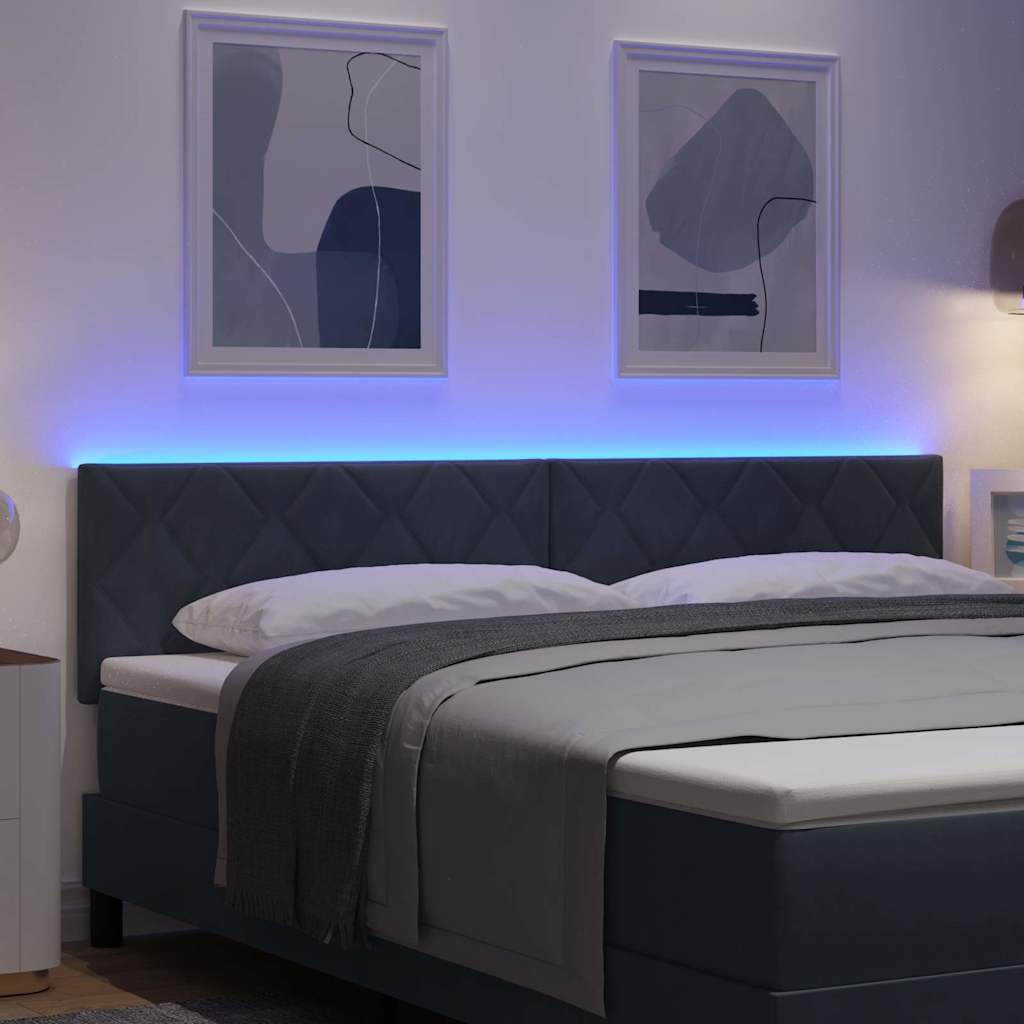 vidaXL Wezgłowie LED Ciemnoszary 180 cm Aksamit