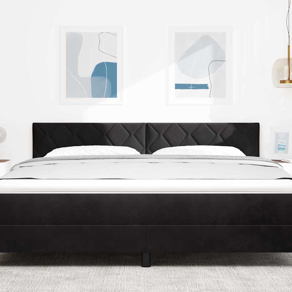 vidaXL Wezgłowie LED Czarny 180 cm Aksamit