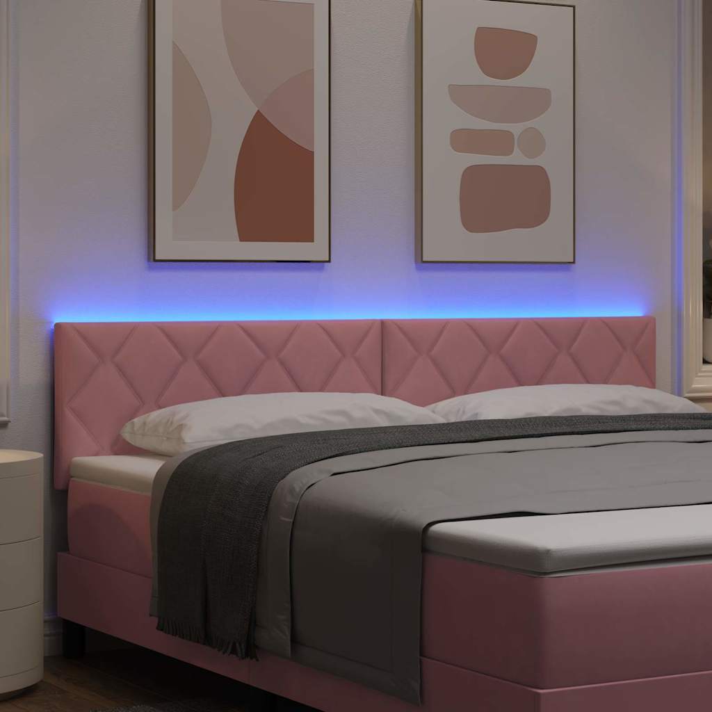 vidaXL Wezgłowie LED Różowy 180 cm Aksamit