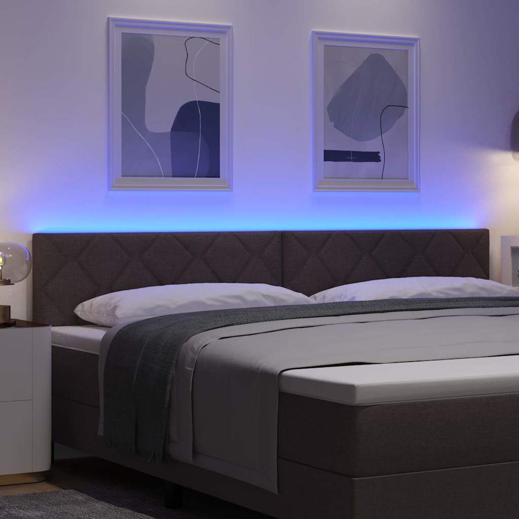 vidaXL Wezgłowie LED Brązowy 200 cm tkanina