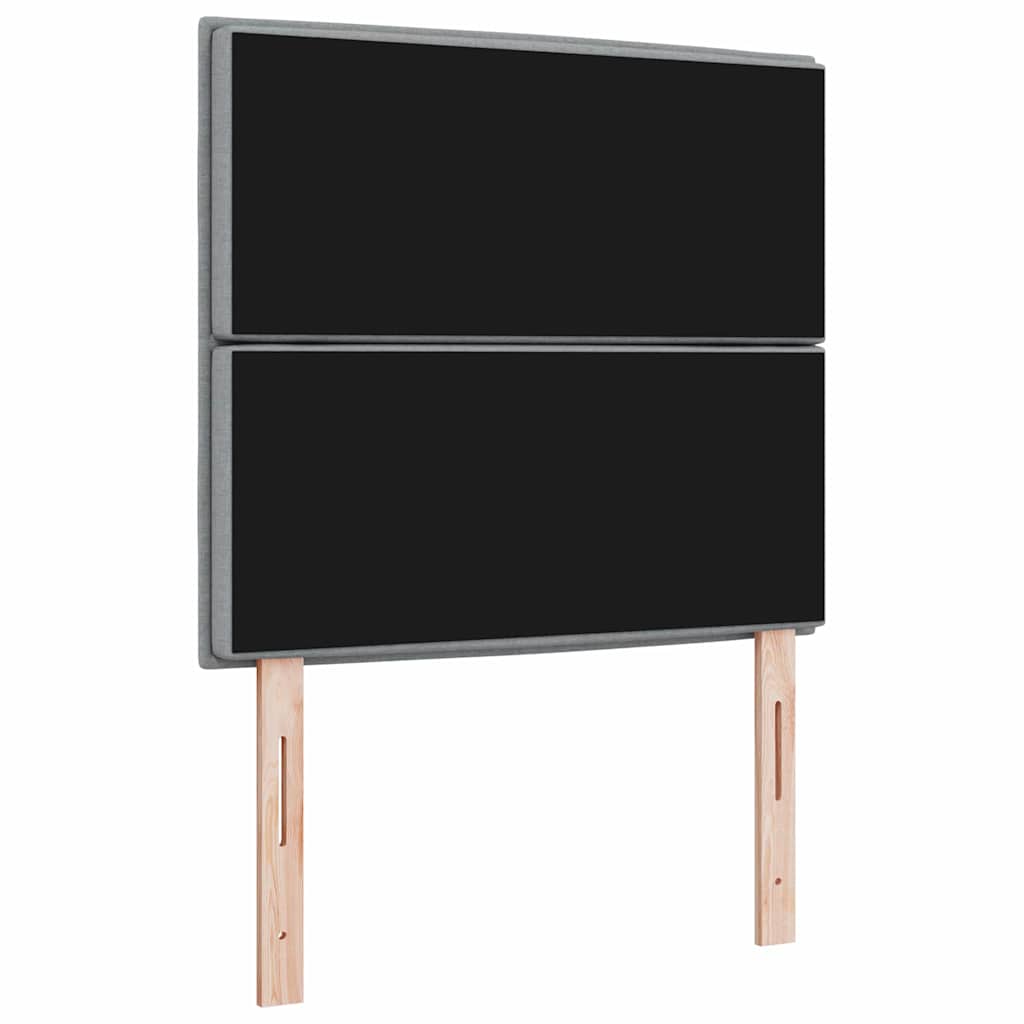 vidaXL Wezgłowie LED z paskami LED Jasnoszary 90 cm tkanina