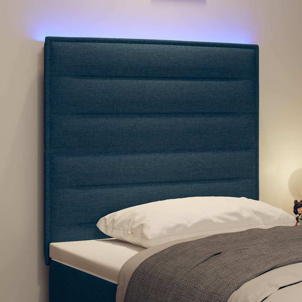 vidaXL Wezgłowie LED z paskami LED Niebieski 100 cm tkanina