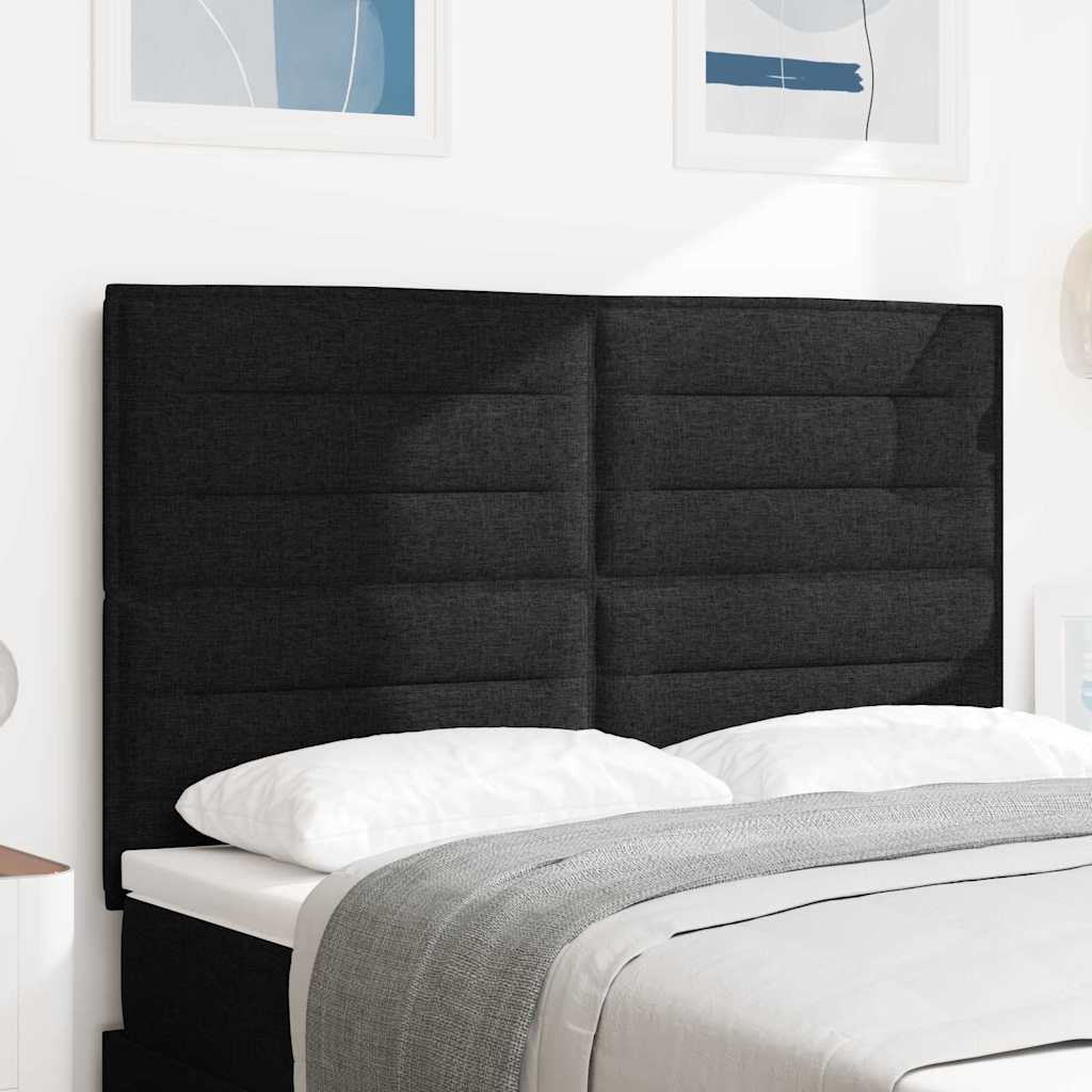 vidaXL Wezgłowie LED z paskami LED Z zagłówkiem Czarny 144 cm tkanina