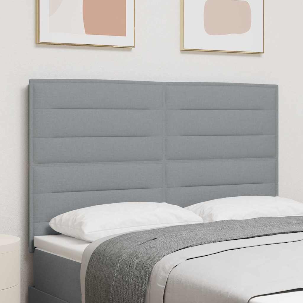 vidaXL Wezgłowie LED z paskami LED Jasnoszary 160 cm tkanina