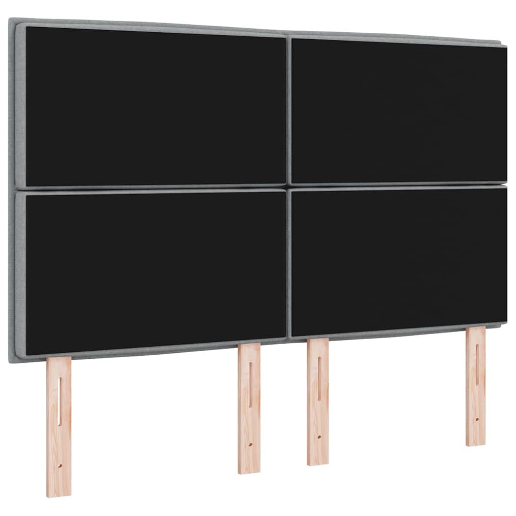 vidaXL Wezgłowie LED z paskami LED Jasnoszary 160 cm tkanina