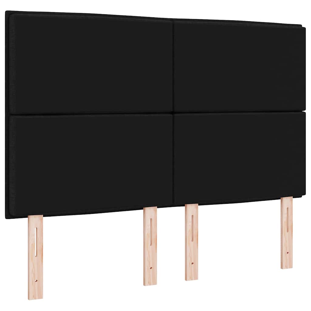 vidaXL Wezgłowie LED z paskami LED Z zagłówkiem Czarny 160 cm tkanina