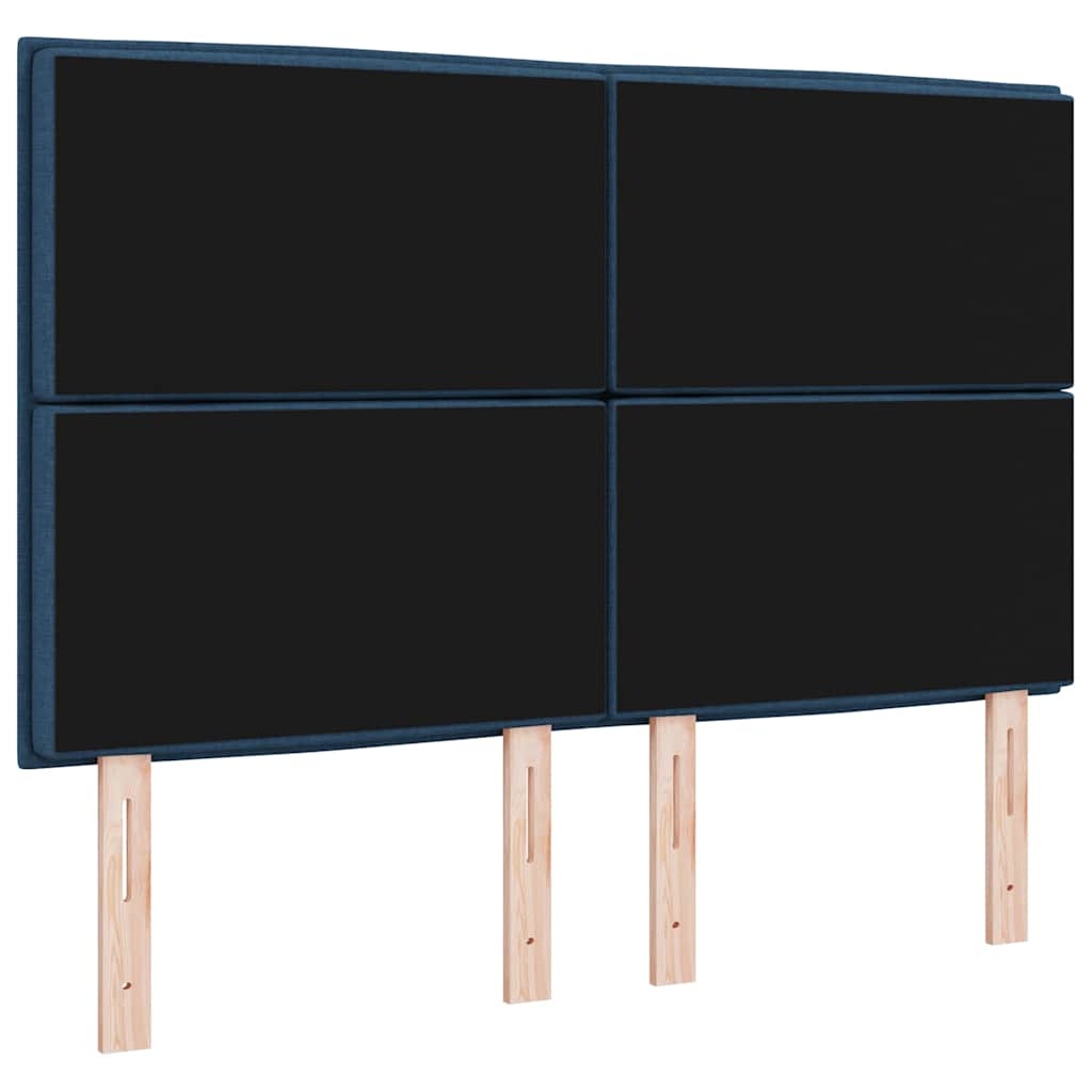 vidaXL Wezgłowie LED z paskami LED Niebieski 160 cm tkanina
