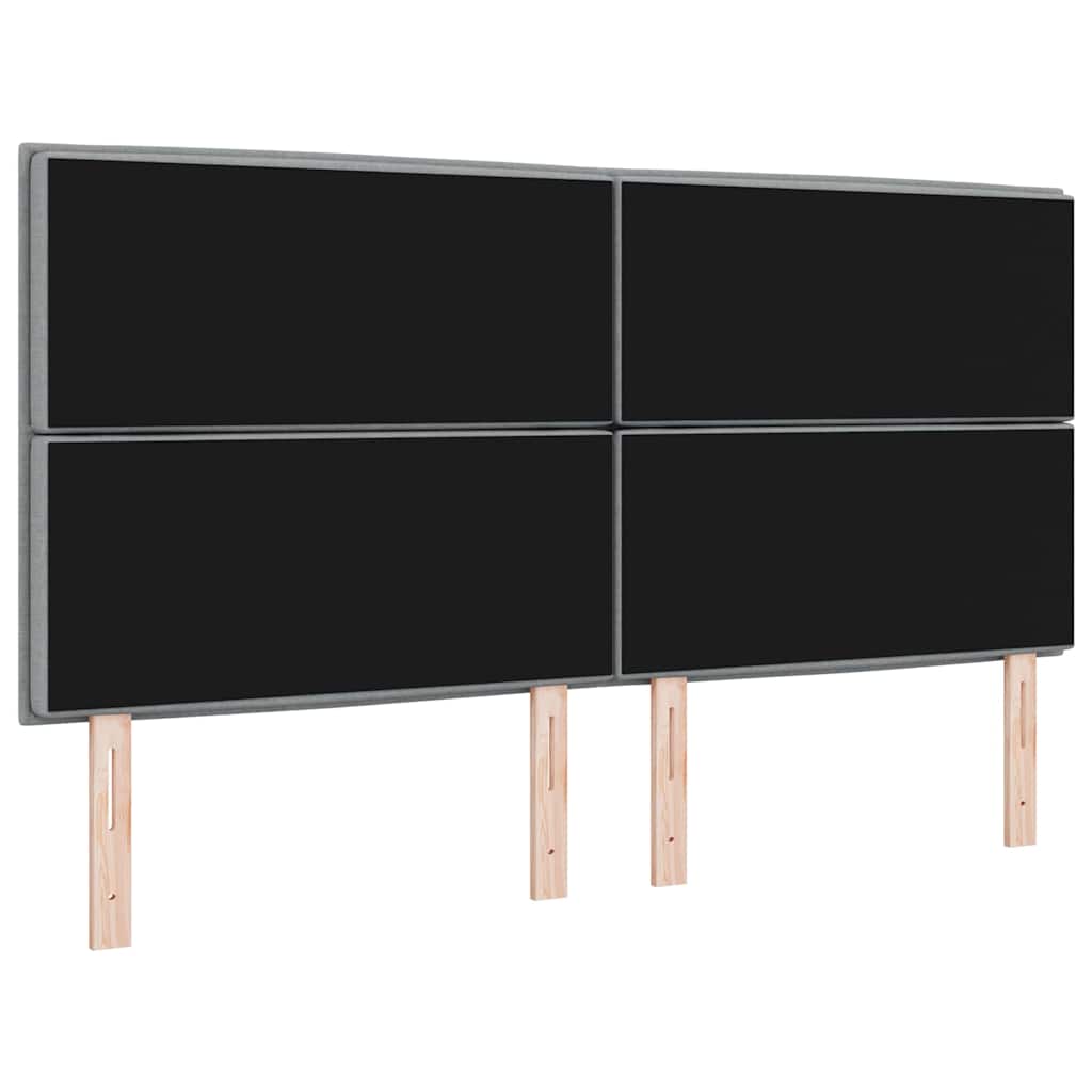 vidaXL Wezgłowie LED z paskami LED Jasnoszary 180 cm tkanina