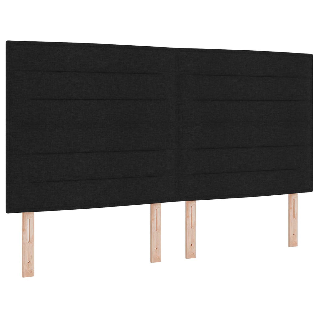 vidaXL Wezgłowie LED z paskami LED Z zagłówkiem Czarny 180 cm tkanina
