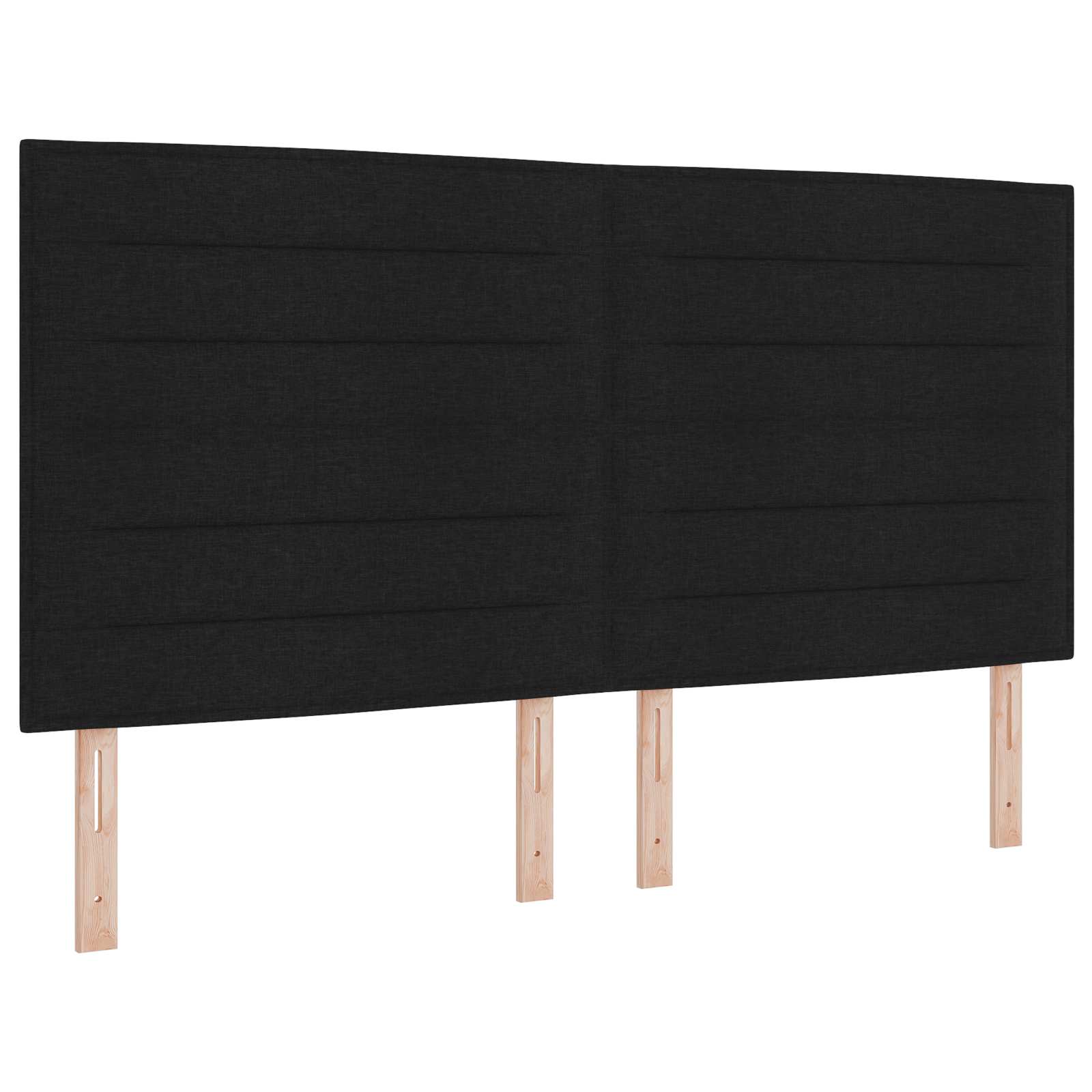vidaXL Wezgłowie LED z paskami LED Z zagłówkiem Czarny 180 cm tkanina