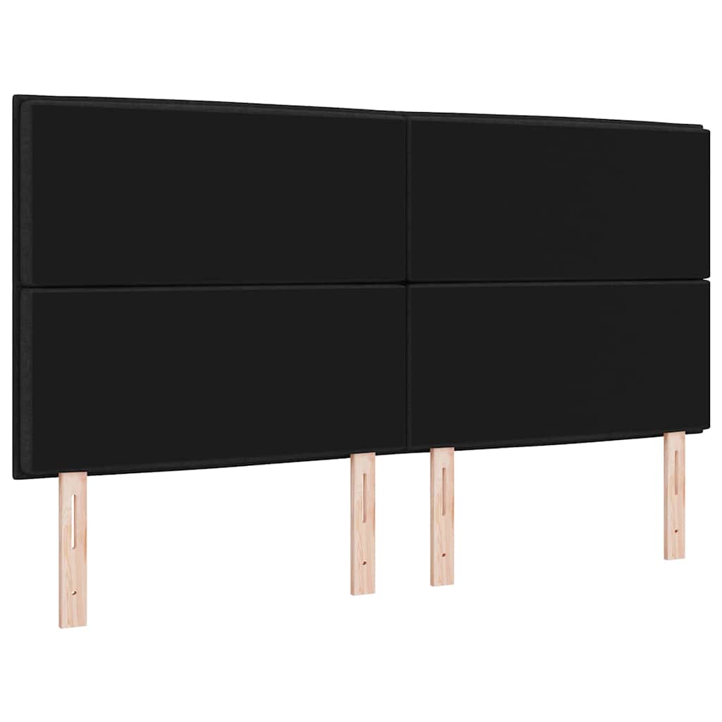 vidaXL Wezgłowie LED z paskami LED Z zagłówkiem Czarny 180 cm tkanina