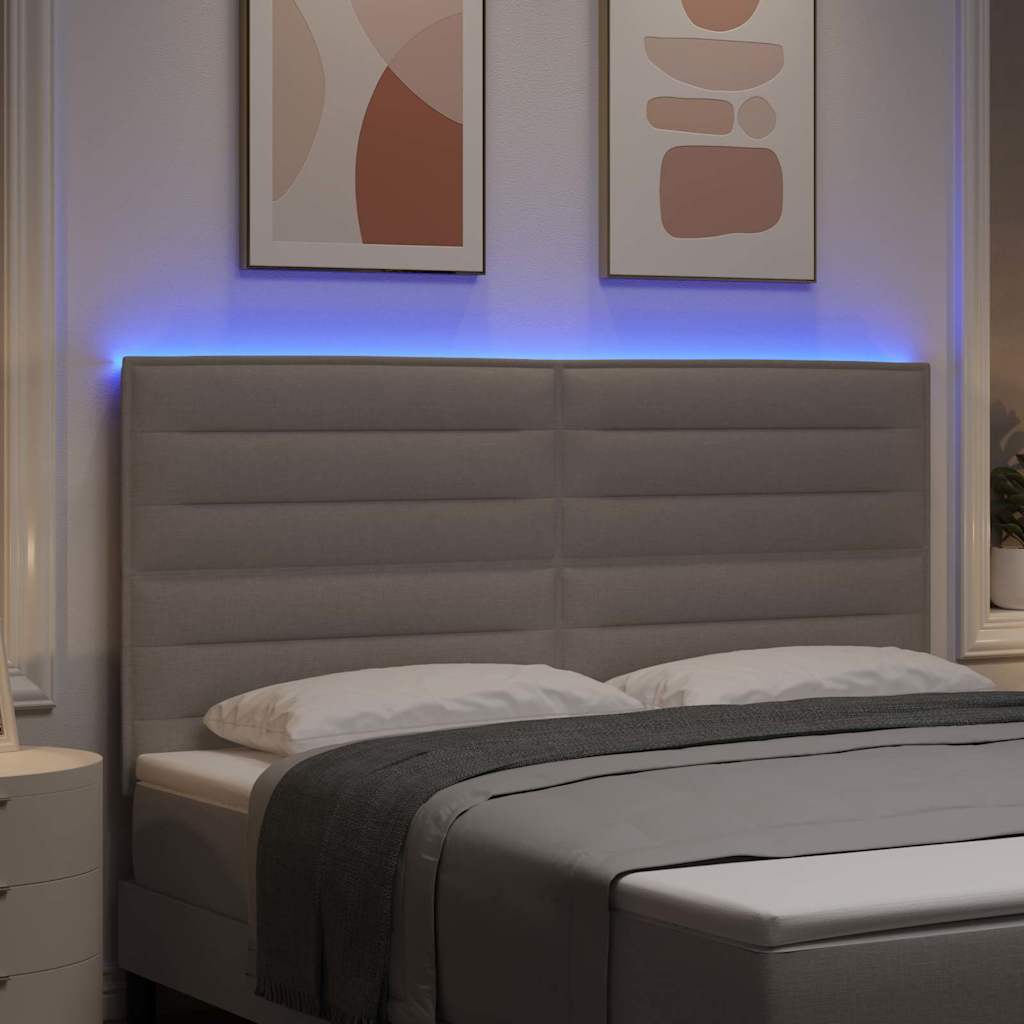 vidaXL Wezgłowie LED Ciemnoszary tkanina