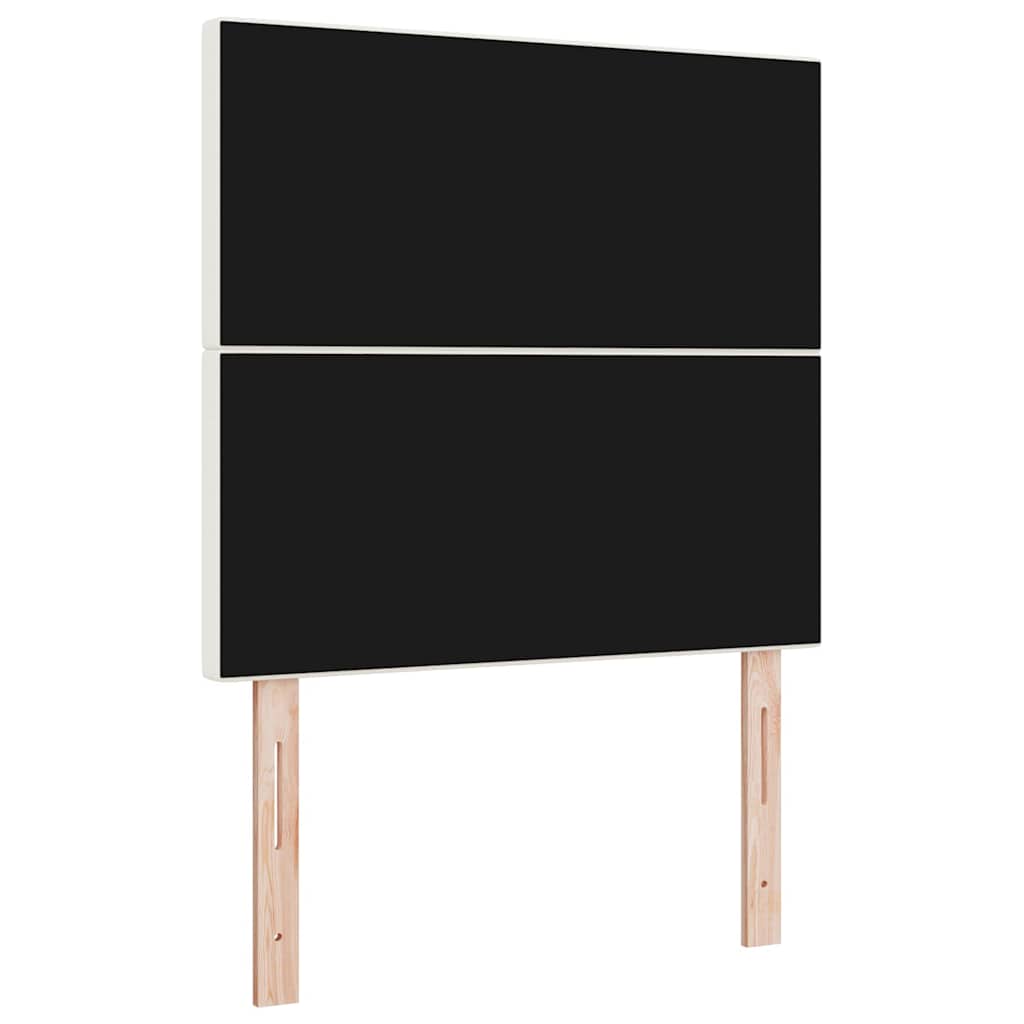 vidaXL Wezgłowie LED z paskami LED Kremowy 80 cm Tkanina sztruksowa